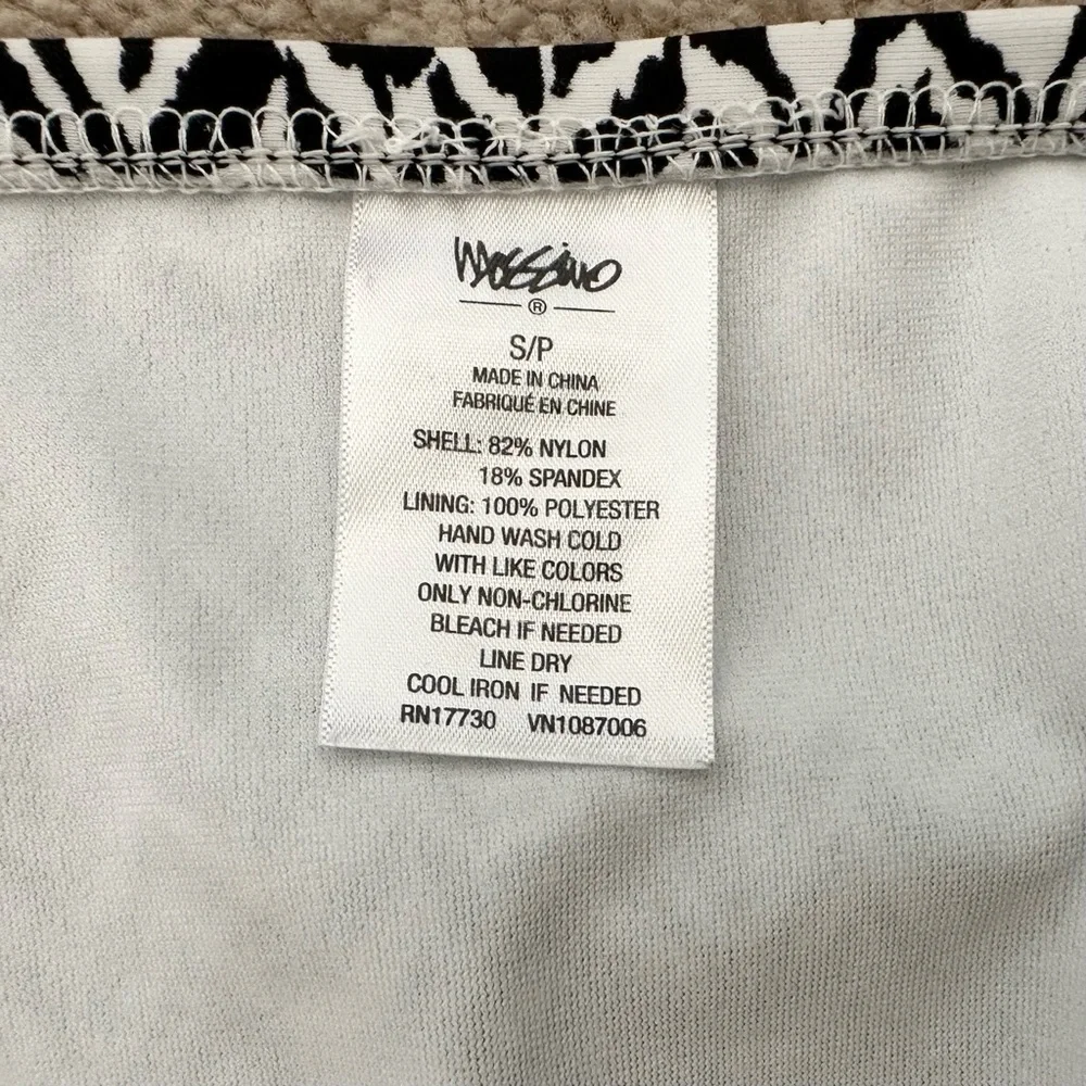 Animal Print Black & White Two Piece Bikini-Underwire Halter Top Hipster Bottoms